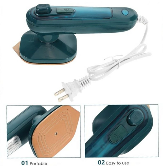 Portable Mini Steam Iron | Handheld Garment Steamer for Quick Wrinkle Removal at Home & Travel
