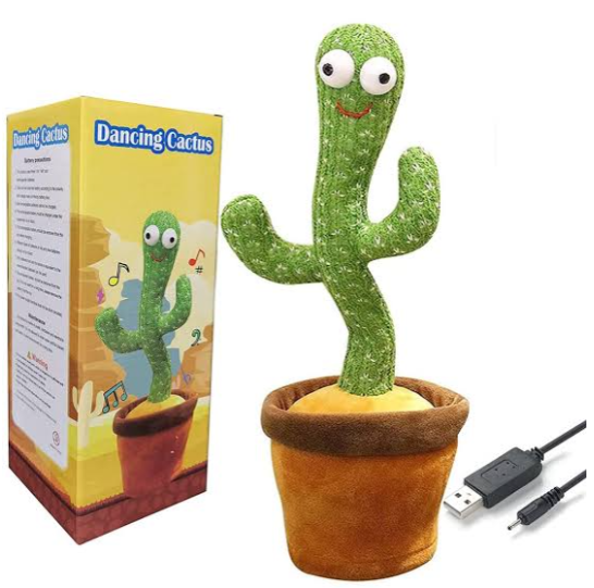 Rechargeable Dancing Cactus Toy with Hat | Interactive Singing & Talking Plush for Toddlers and Kids
