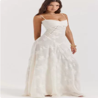 Women's fashion strapless one neck temperament evening dress