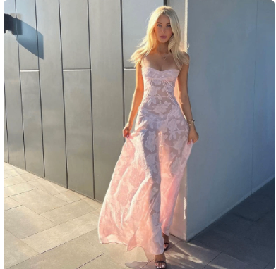 Women's fashion strapless one neck temperament evening dress