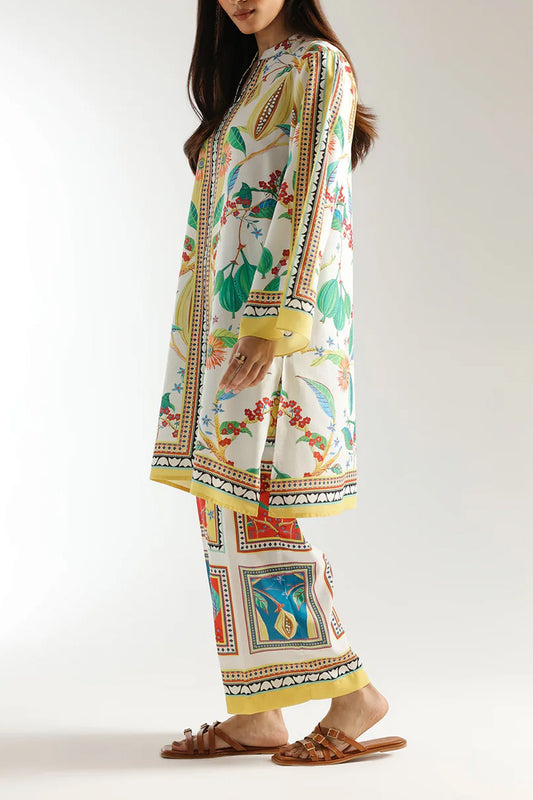 stiched 2 piece printed shirt and printed troser stylish and trending