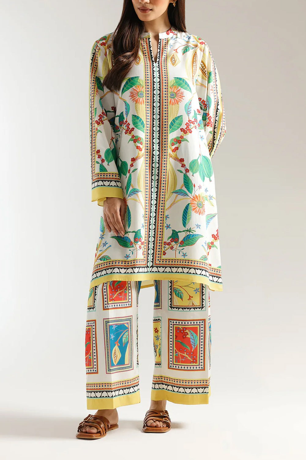 stiched 2 piece printed shirt and printed troser stylish and trending