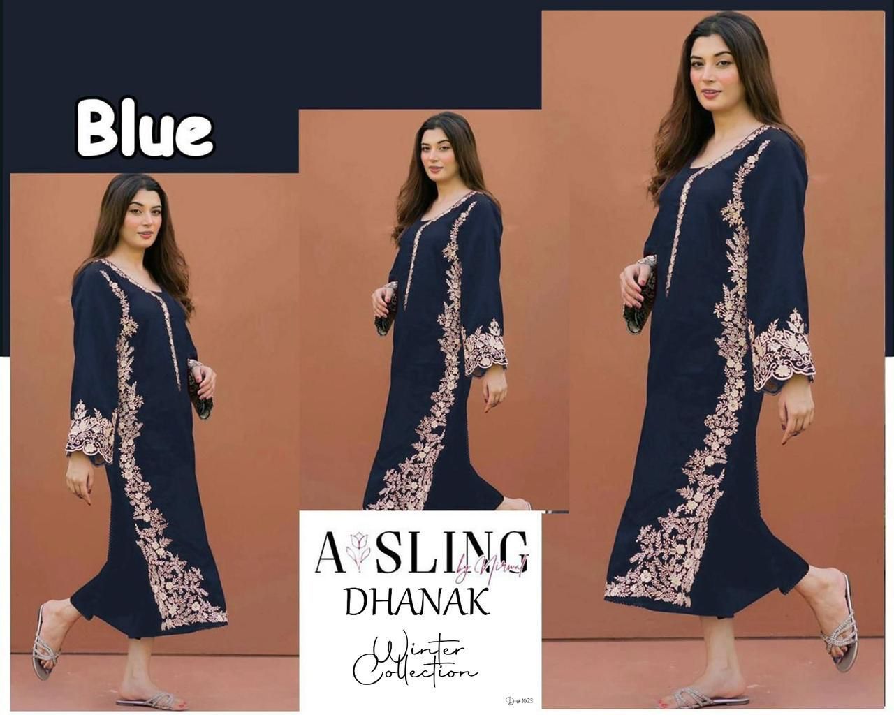 winter collection 2 piece suit ambrydri dhanak fabric brand asling