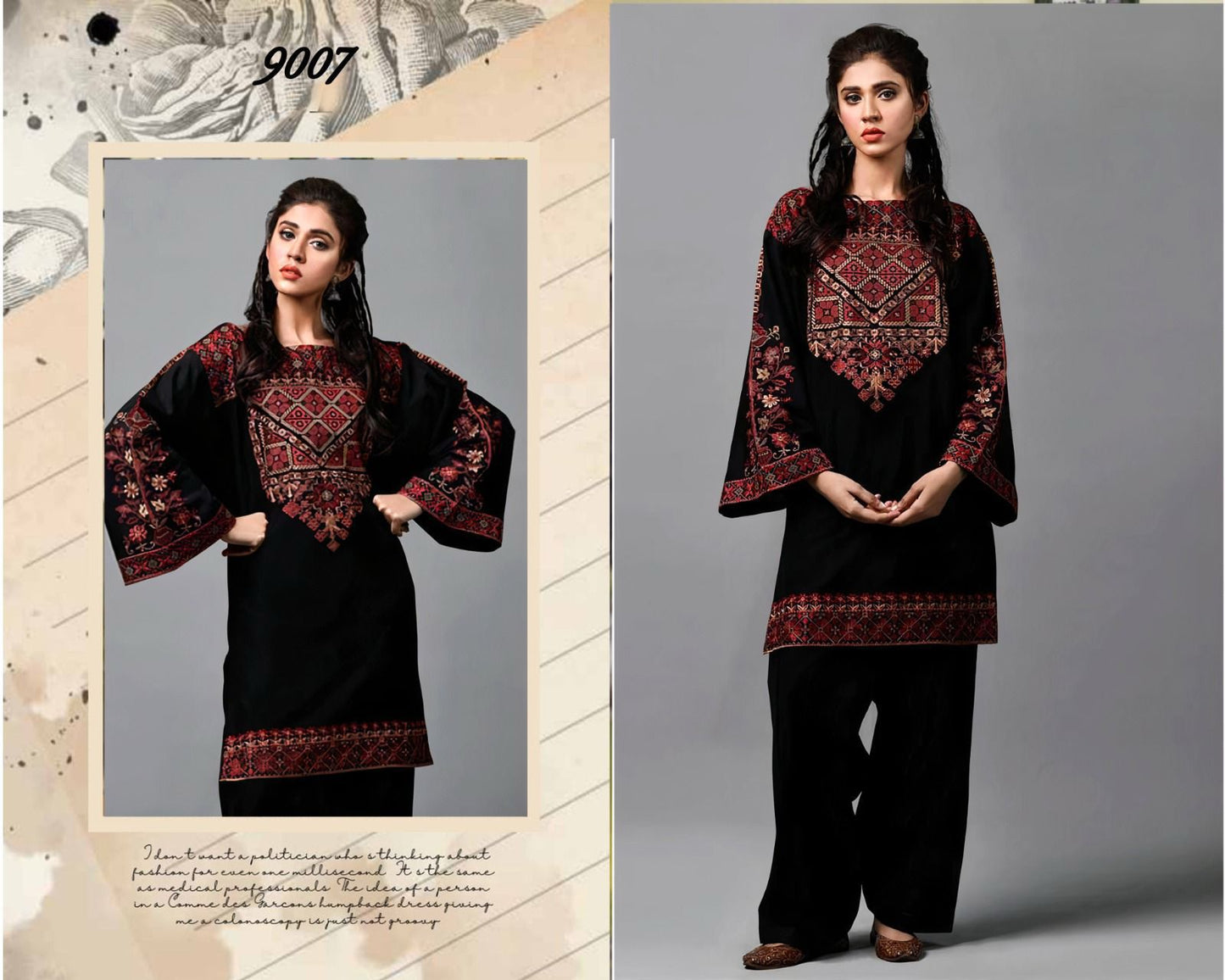 winter collection 2 piece suit ambrydri dhanak fabric brand asling
