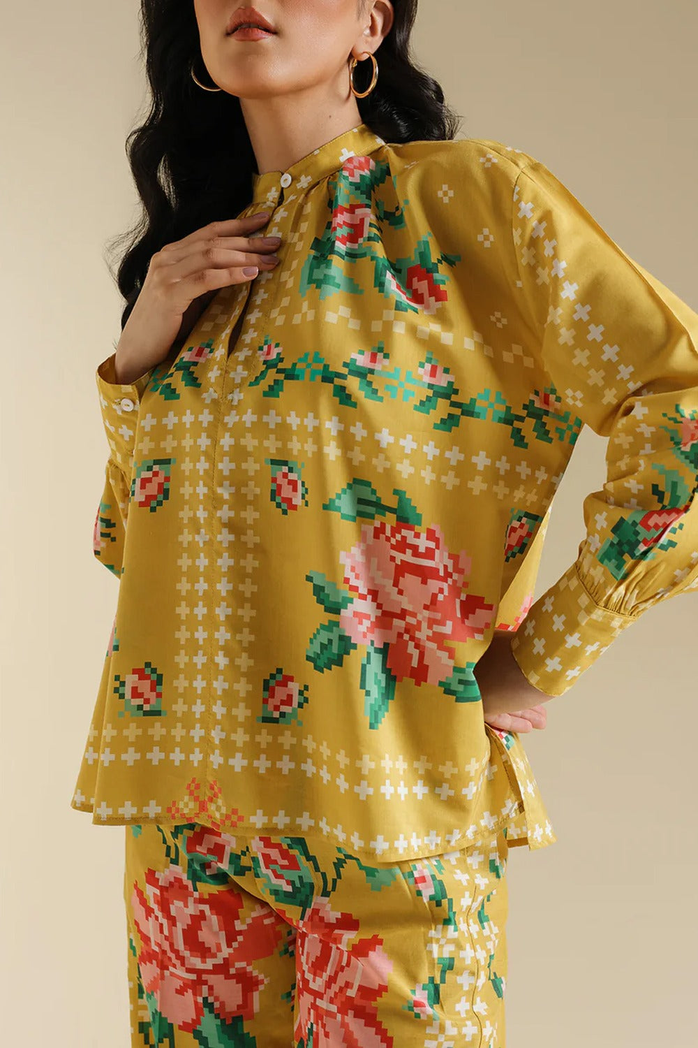 stiched 2 piece printed shirt and printed troser stylish and trending