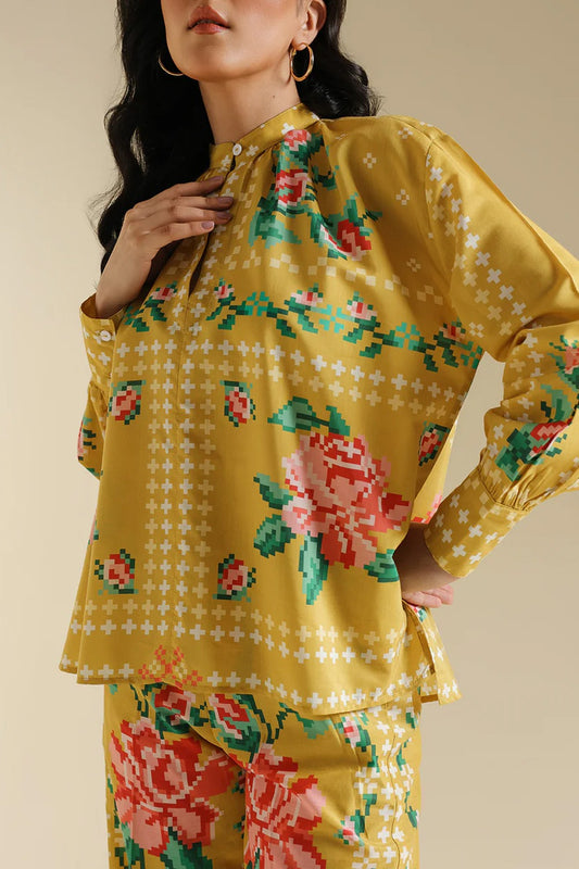 stiched 2 piece printed shirt and printed troser stylish and trending