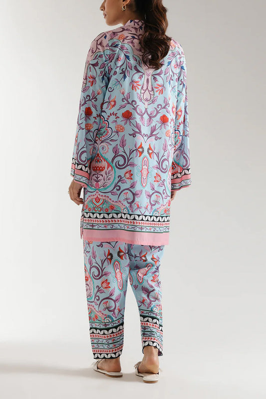 stiched 2 piece printed shirt and printed troser stylish and trending